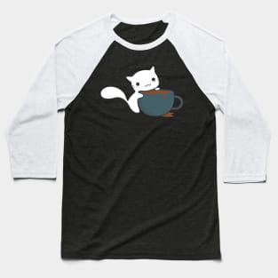 Coffee loving cat Baseball T-Shirt